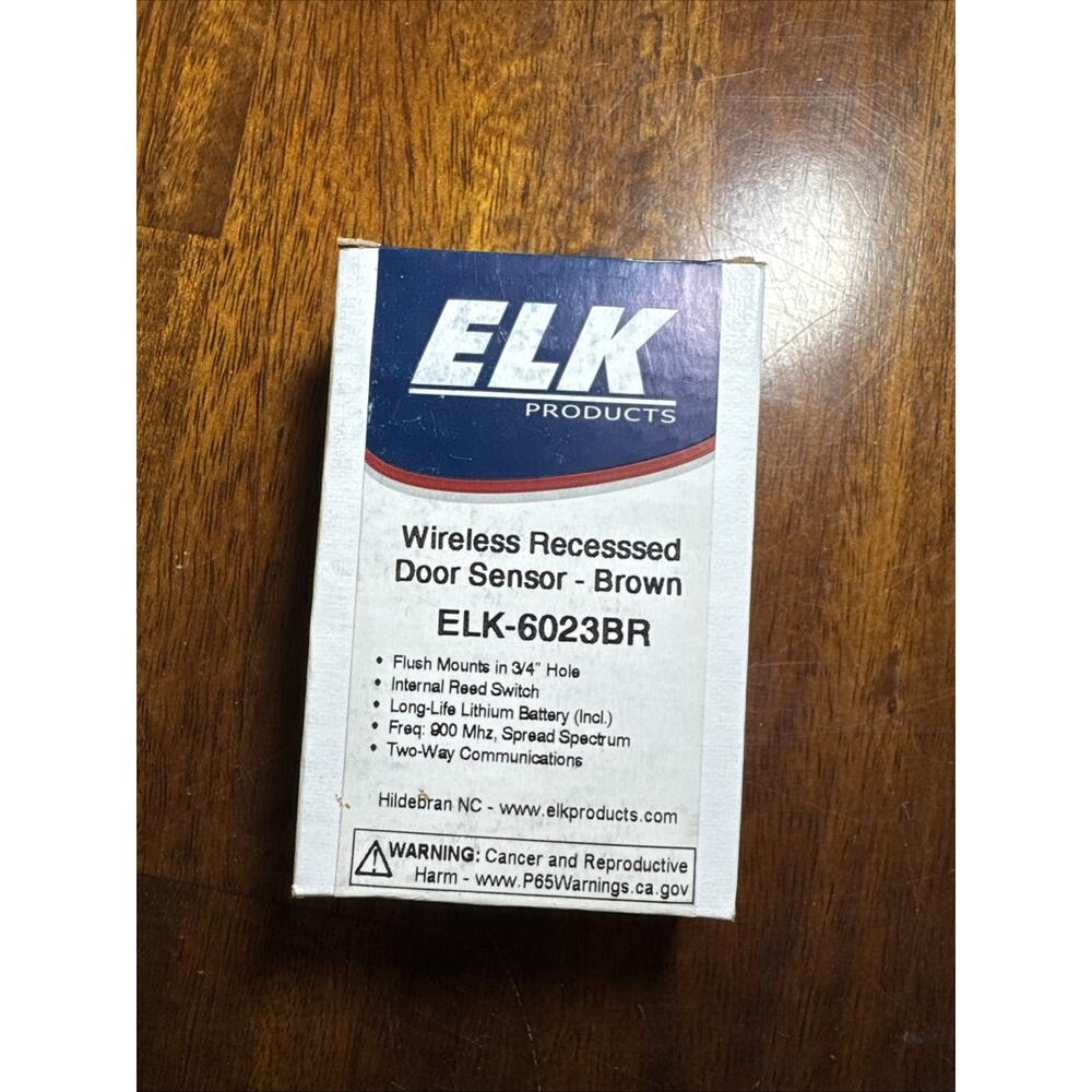 ELK-6023BR Wireless Recessed Door Sensor BROWN, New Old Stock